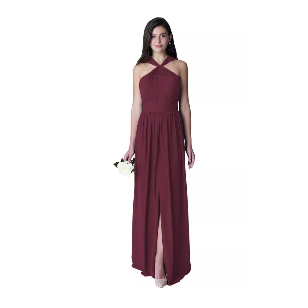 Bill Levkoff Chiffon Sleeveless A-Line Dress in Wine Size 0